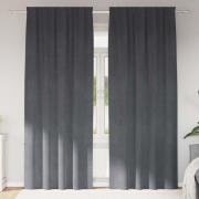 vidaXL Gardiner med gardiner 2 pcs Ljusgrå 140 x 225 cm Sammet