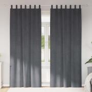 vidaXL Gardiner med gardiner 2 pcs Ljusgrå 140 x 225 cm Sammet