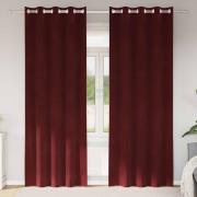 vidaXL Gardiner med gardiner 2 pcs Vinröd 140 x 225 cm Sammet