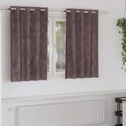 vidaXL Gardiner med gardiner 2 pcs Brun 140 x 140 cm Sammet