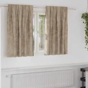 vidaXL Gardiner med gardiner 2 pcs champagne 140 x 140 cm Sammet
