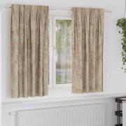 vidaXL Gardiner med gardiner 2 pcs champagne 175 x 140 cm Sammet