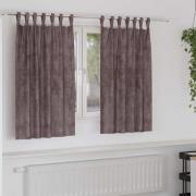 vidaXL Gardiner med gardiner 2 pcs Brun 140 x 140 cm Sammet
