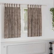 vidaXL Gardiner med gardiner 2 pcs Cappuccino 140 x 140 cm Sammet