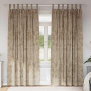 vidaXL Sammetsgardiner 2 pcs champagne 225 x 140 cm Sammet