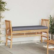 vidaXL Trädgårdsbänk med kudde Brun 110 x 38 x 65cm Bambu