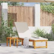 vidaXL Solstol Reclining Brun 202 x 53 x 89 cm Massivt Akaciaträ