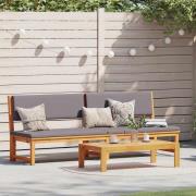 vidaXL Solstol Reclining Brun 200 x 57 x 75cm Massivt akaciaträ