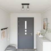 vidaXL Takspotlight Svart 33 x 13 x 26 cm Glas och metall