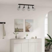 vidaXL Takspotlight Svart 70 x 13 x 26 cm Glas och metall