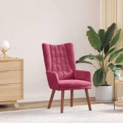 vidaXL Avkopplande stol Vinröd 63 x 67 x 94 cm Sammet
