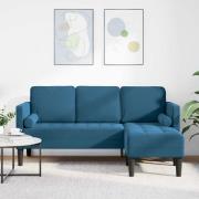 vidaXL Soffset Blå 173 x 131 x 67 cm Sammet