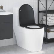 vidaXL Snabbt Släpp Toalettstolssits Svart 44 x 36.4 x 3.4 cm