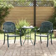 vidaXL Trädgård Stol 2 pcs Grön 55 x 56.5 x 91cm Aluminium