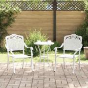 vidaXL Trädgård Stol 2 pcs Vit 55 x 56.5 x 91cm Aluminium