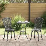 vidaXL Trädgårds Bistro Set 3 pcs Svart Aluminium