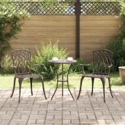 vidaXL Trädgård Stol 2 pcs Brons 55 x 56.5 x 91cm Aluminium