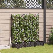 vidaXL Trädgårdsplanterare med trellis 3 pcs Brun 120 x 40 x 125.5 cm