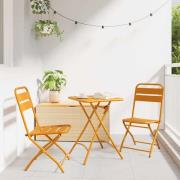 vidaXL Fällstol för trädgård 2 pcs Senapsgul 55 x 56.5 x 91cm Stål