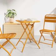 vidaXL Bistrobord Senapsgul 55 x 55 x 72,5 cm Pulverlackerad stål