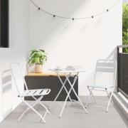 vidaXL Bistroset 3 pcs Vit Stål