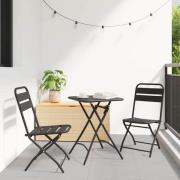 vidaXL Bistroset 3 pcs Antracit Stål