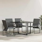 vidaXL Trädgårdsstolar 4 pcs Svart och antracit 50.5 x 59 x 81.5 cm