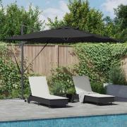 vidaXL Parasoll Svart 286 x 285 x 270 cm Aluminium