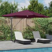 vidaXL Kantilever Roma Parasoll Röd och Svart 352 x 251 x 265 cm