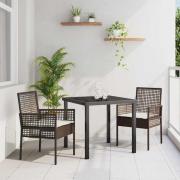 vidaXL Trädgård Stol 2 pcs Brun 53 x 60 x 85cm konstrotting