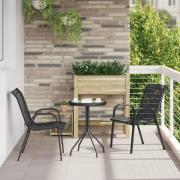 vidaXL Trädgårds Bistro Set 3 pcs Svart Stål