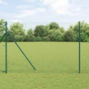 vidaXL Staketstolpar 7 pcs Grön Ø32mm 210 cm Galvaniserat stål