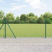 vidaXL Staketstolpar 7 pcs Grön Ø32mm 90 cm Galvaniserat stål