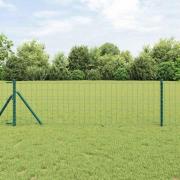 vidaXL Eurogärdsel Grön 0.6 x 10 m PVC-belagt järn