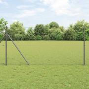 vidaXL Sexkantigt stängsel Grå 1.4 x 25 m Stål