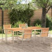 vidaXL Utomhus Matbord Brun 180 x 90 x 75 cm Massivt teakträ