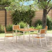 vidaXL Trädgård Stol 4 pcs Brun 56 x 54.5 x 87cm Massivt teakträ