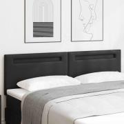 vidaXL LED huvuddyna Svart 180 cm Konstläder