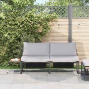 vidaXL Trädgårdsoffa med kudde Brun 200.5 x 70 x 85.5cm Metall