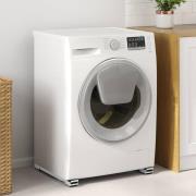 vidaXL Tvättmaskinsockel 2 pcs Silver 72 x 5 x 4.5 cm Stål