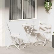 vidaXL Trädgårds Bistro Set 3 pcs Vit Stål