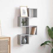 vidaXL Vägg hyllor 4 pcs Grå 26 x 15 x 26 cm Konstruerat trä