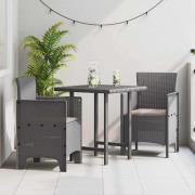 vidaXL Trädgård Stol 2 pcs Ljusgrå 53 x 49 x 85 cm PP