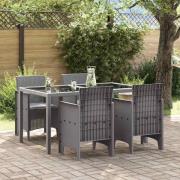 vidaXL Trädgård Stol 4 pcs Ljusgrå 53 x 49 x 85 cm PP