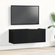 vidaXL TV-möbler Väggmonterad Svart ek 80 x 30 x 30 cm Konstruerat trä