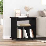 vidaXL Rullande skåp med hjul Svart Ek 60 x 45 x 55 cm Konstruerat trä