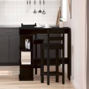 vidaXL Barbord med hylla Svart ek 100 x 48 x 101.5 cm Konstruerat trä