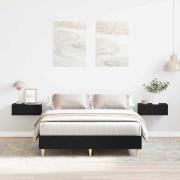 vidaXL Sängram Svart Ek 193 x 138 x 25 cm Konstruerat trä