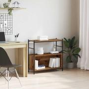 vidaXL Bokskåp rökt ek 80x30x78,5 cm konstruerat ek