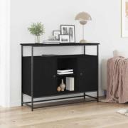 vidaXL Sideboard Svart Ek 100 x 35 x 80 cm Konstruerat trä